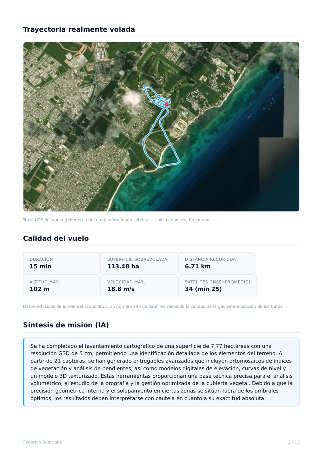 Rapport de mission drone : trajectoire réellement volée et synthèse rédigée par IA